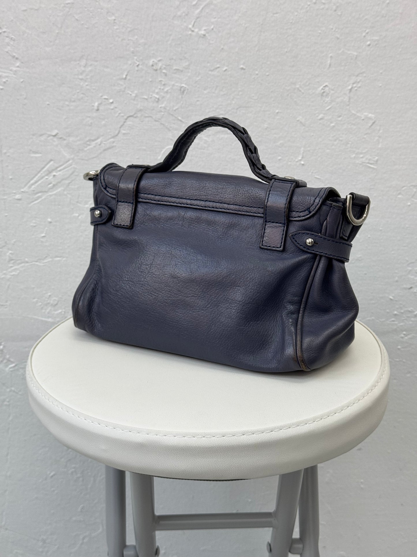 OJ ARCHIVE — MULBERRY GREY MINI ALEXA BAG IN SLATE BLUE