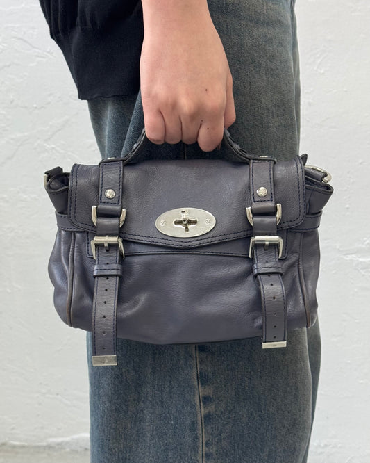 OJ ARCHIVE — MULBERRY GREY MINI ALEXA BAG IN SLATE BLUE