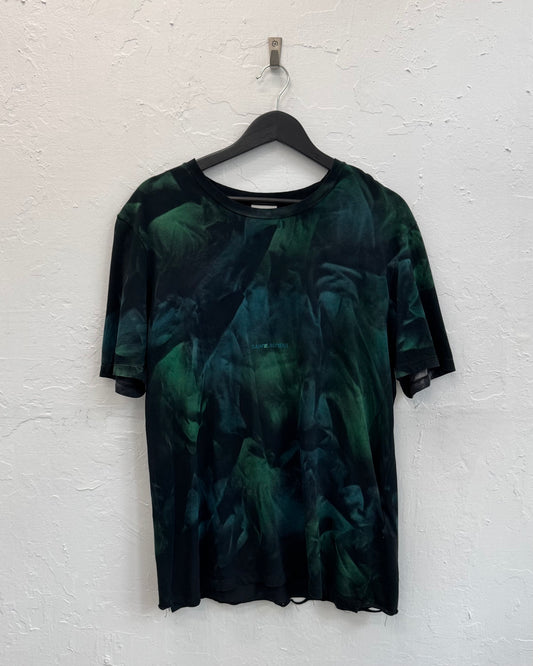 SAINT LAURENT ARCHIVE LOGO TIE-DYE TEE