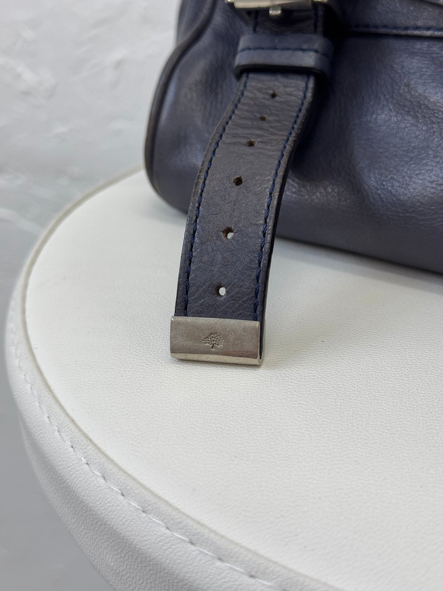 OJ ARCHIVE — MULBERRY GREY MINI ALEXA BAG IN SLATE BLUE