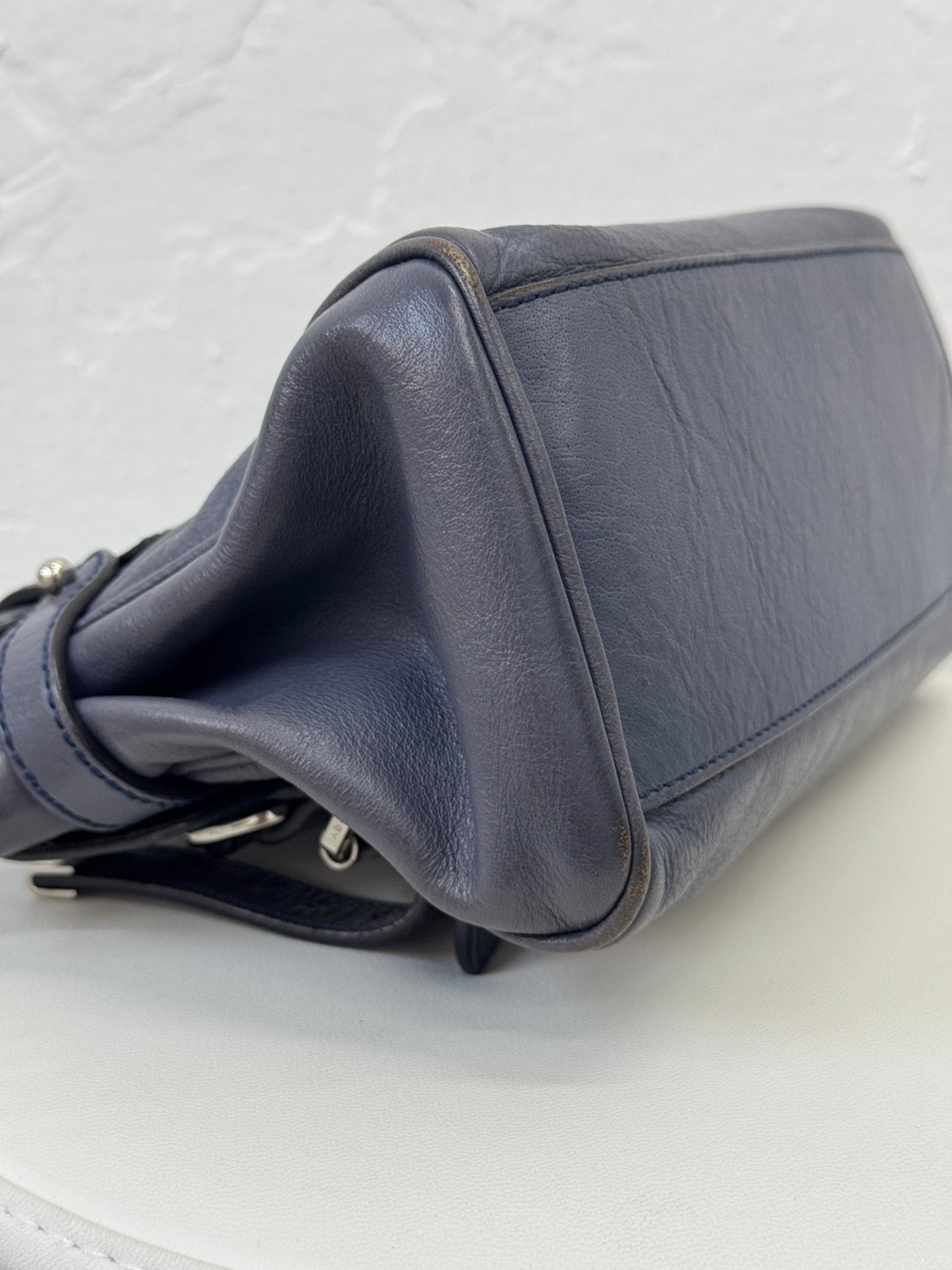 OJ ARCHIVE — MULBERRY GREY MINI ALEXA BAG IN SLATE BLUE